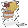 Produktbild: Relaxdays Wäscheständer, klappbar, 11 Stangen, HBT 104x73x38 cm, innen, Metall, platzsparender Turmwäscheständer, grau