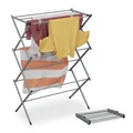 Produktbild: Relaxdays Wäscheständer, klappbar, 11 Stangen, HBT 104x73x38 cm, innen, Metall, platzsparender Turmwäscheständer, grau
