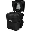 Produktbild: COSTWAY 20L+12L Campingtoilette mit abnehmbarem Abwassertank, Campingklo tragbar, Reisetoilette, Mobile Toilette für Reise Camping Wohnmobil Schwarz - Schwarz