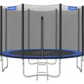 Produktbild: SONGMICS Trampolin Gartentrampolin mit Sicherheitsnetz, Leiter, Sicherheitsabdeckung, bis zu 150 kg belastbar, Trampolin Outdoor, Garten - Blau