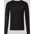 Produktbild: Marc O'Polo Longsleeve aus Baumwolle mit Label-Print in Black, Größe XL