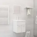 Produktbild: vidaXL 2-tlg. Badmöbel-Set Hochglanz-Weiß Holzwerkstoff