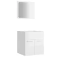 Produktbild: vidaXL Badezimmer-Set 2-tlg. Badmöbel-Set Hochglanz-Weiß Holzwerkstoff, (1-St)