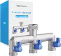 Produktbild: Bächlein Y-Verteiler 3-Wege Y-Verteiler mit 3 Absperrhähnen - G 3/4