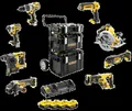 Produktbild: DeWalt DCK853P4-QW Akku-Kombopack mit DCD996, DCF887, DCH273, DCG405, DCS367, DCS355, DCS570, DCL050, DCB132, 4 x DCB184 und Tough-System, 18,0 Volt