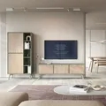 Produktbild: Wohnzimmer-Set Wohnwand Forest 2-teilig eukalyptusgrün Herringbone Skandi