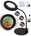 Produktbild: Lupe mit Licht und Ständer, 10X 5 Farbmodi stufenlos dimmbare LED beleuchtete Schreibtischlampe, Hände frei Flexible Schwanenhals Lupe mit Licht für Handwerk Hobby Malerei Schließen Arbeit