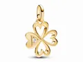 Produktbild: Pandora ME 763034C01 Charms - Herz-Medaillon-Charm mit vierblättrigem Kleeblatt - Gelbgold Vergoldung - Zirkonia