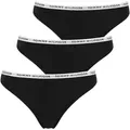 Produktbild: String, Damen, Gr. M, 3 Stk., schwarz, Obermaterial: 95% Baumwolle, 5% Elasthan, TOMMY HILFIGER UNDERWEAR, Unterhosen String, mit schmalem Logobündchen