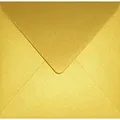 Produktbild: Netuno 25 quadratische Umschläge Perlmutt-Gold 15,3 x 15,3 cm 120g Aster Metallic Cherish goldene Briefumschläge glänzend elegant Briefkuverts s...