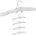 Produktbild: Relaxdays Kleiderbügel Satin, 5er Pack, weich gepolstert, 360° drehbarer Haken, dekorative Schleife, 38 cm breit, weiß