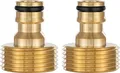 Produktbild: Poppstar 2er-Set Wasserhahn-Adapter mit 1 Zoll Außengewinde und Steckkupplung für Gartenschlauch (kompatibel mit Gardena Stecksystem)