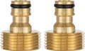Produktbild: Poppstar 2er-Set Wasserhahn-Adapter mit 1 Zoll Außengewinde Steckkupplung