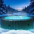 Produktbild: BRAST Whirlpool aufblasbar MSpa Starry mit LED Beleuchtung für 6 Personen Ø204x70cm In- Outdoor Pool 138 Massagedüsen Energiespar-Timer Heizung ...