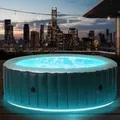 Produktbild: Whirlpool Aufblasbar Mspa Starry Mit Led-beleuchtung Für 6 Personen Ø204x70cm In- Outdoor Pool 138 Massagedüsen Energiespar-timer Heizung Aufblasfunktion Per Knopfdruck Bubble Wellness Massage - Brast