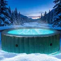 Produktbild: BRAST Whirlpool aufblasbar MSpa Starry mit LED Beleuchtung für 6 Personen Ø204x70cm In- Outdoor Pool 138 Massagedüsen Energiespar-Timer Heizung Bubble Wellness Massage