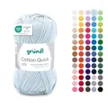 Produktbild: Gründl Wolle Cotton Quick uni - dünne Wolle zum Häkeln - Strickgarn - Häkelgarn - Glänzend und hautfreundlich - 100% Baumwolle - 1 Knäuel 50 g / 125 m - Nadelstärke 3-4 - blassblau