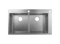 Produktbild: Hansgrohe S712-F765 Einbauspüle 43311800 edelstahl, 370x370mm, 2 Hauptbecken