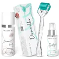 Produktbild: FACES OF FEY Dermaroller für Haare – Microneedling Roller 0,5mm mit ECHTEN 192 Nadeln gegen Haarausfall - Haarwachstumsserum & Sanitizer - Hair Growth Set