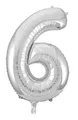 Produktbild: Idena 38231 - Folienballon Zahl, Größe ca. 70 x 105 cm, Silber, ungefüllt, für Helium und Luft geeignet, Zahlenballon, Lebensjahr, Jubiläum, Geburtstag, Geschenk, Dekoration, Party