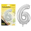 Produktbild: Idena Folienballon Zahl 6 silber 70x105cm - 38231