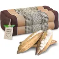 Produktbild: livasia Block Yogakissen eckig - 17x34x12cm - Meditationskissen mit Kapok, Stützkissen Bolster rechteckig, Yoga Pilates Zubehör Nackenkissen, Thaikissen fest handgefertigt (Braun)