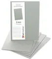 Produktbild: TATMOTIVE PREMIUM Buchbinderpappe 20 Stück DIN A3, 2mm 1260 g/qm Modellbaupappe, Bastelkarton, Graupappe