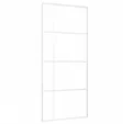 Produktbild: vidaXL Haustür Schiebetür ESG-Mattglas und Aluminium 90x205 cm Weiß (1-St)