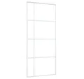 Produktbild: vidaXL Zimmertür Schiebetür ESG-Mattglas und Aluminium 90x205 cm Weiß
