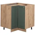 Produktbild: Vicco Eckunterschrank, Grün, Honigeiche, Holzwerkstoff, 2 Fächer, Quadratisch, 80.5x82x51.6 cm, Küchen, Küchenmöbel, Küchenschränke, Küchenunterschränke