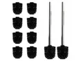 Produktbild: Daloual WC-Reinigungsbürste Ersatzbürstenköpfe Ø 6,5 cm inklusive Edelstahlgriff, Badezimmer, Gäste-WC, (Vorteils-Set, 12-tlg), Auswechselbarer Bürstenkopf, hochwertige Borsten, rostfrei, Edelstahl