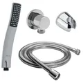 Produktbild: Design Handbrause rund Duschbrause mit Schlauch 200 cm Halterung  Wandanschluss