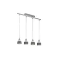 Produktbild: Wofi Pendellampe, 4 Flammig, Metall Textil, chrom grau, H 150cm