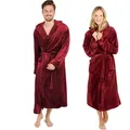 Produktbild: Blumtal Bademantel Damen und Herren - kuschelig weicher Fleece Bademantel mit Kapuze & praktischen Fronttaschen, ® , Größe XXL, Farbe Dunkelrot - Dunkelrot - XXL