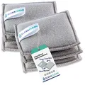 Produktbild: ELEXACLEAN Spülschwamm 6er Set, Topfreiniger waschbar & wiederverwendbar, Mikrofaser Küchenschwamm für Geschirr & Haushalt, (10x8 cm, Hellgrau)