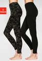 Produktbild: H.I.S Leggings bedruckt und uni, Gr. 32/34 - N-Gr, schwarz-bedruckt, schwarz-uni N-Gr