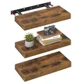 Produktbild: VASAGLE Wandregal, 3er Set, Schweberegal, Regalbrett, 20 x 40 x 3,8 cm, Wandboard für Bilderrahmen, Deko, Regal für Wohnzimmer, Arbeitszimmer, Küche, vintagebraun LWS24BX-3