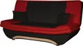 Produktbild: Klick-klack-Sofa Schlafsofa GIANA in Kunstleder Schwarz-Rot