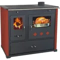 Produktbild: Eek  Kaminofen Mit Backfach Und Herdplatte Pracktik Lux Rot Holzofen 9,5 Kw Kamin Ofen Dauerbrandofen Werkstattofen Schwedenofen Hüttenofen Heizofen