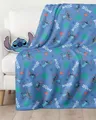 Produktbild: Kinderdecke Lilo & Stitch Fleece Set, Kuscheldecke und Kissen, Disney, MTOnlinehandel, Geschenkidee für Mädchen und Jungen blau/ Violett