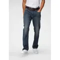 Produktbild: H.I.S Comfort-fit-Jeans »ANTIN« bequeme Passform, gerades Bein, mit Used-Waschung, Gr. 33 - Länge 32, dark blue, , 44624506-33 Länge 32