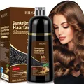 Produktbild: 500ML Dunkelbraun Haarfarbe Shampoo 3IN1 Graue Haare Decken Natürliche Kräuter