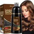 Produktbild: 500ML Haarfarbe Dunkelbraun,Natürliche Dunkelbraun Haarfärbeshampoo,Dark Brown H