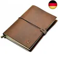 Produktbild: A5 Notizbuch Leder - Nachfüllbares Reisetagebuch aus Handgefertigtem Echtleder