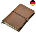 Produktbild: A5 Notizbuch Leder - DIN A5, 22x15cm - Nachfüllbares Reisetagebuch aus Echtem, 