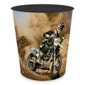 Produktbild: itenga Papierkorb Kunststoff Mülleimer für Kinder MOTOCROSS Motorrad Jungen neu