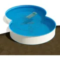 Produktbild: Achtform Pool 4,60 x 7,25 x 1,35 m, Folie 0,8 mm blau + Funktions-Handlauf
