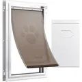 Produktbild: VEVOR Haustierklappe Hundeklappe aus Aluminiumrahmen mit Schloss & Klappensystem 210 x 303 mm, wetterfeste Hundeklappe Haustiertüre geeignet für Katzen Hunde Kätzchen (Weiß-S) einfache Montage