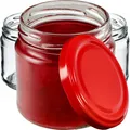Produktbild: KADAX Einmachgläser mit Deckel, fi66 mm, 200 ml, 20 Stück, Rot