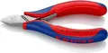 Produktbild: KNIPEX Elektronik-Seitenschneider 77 42 115 | spitz ohne Facette | spiegelpoliert | 115mm | Mehrkomponenten-Griff